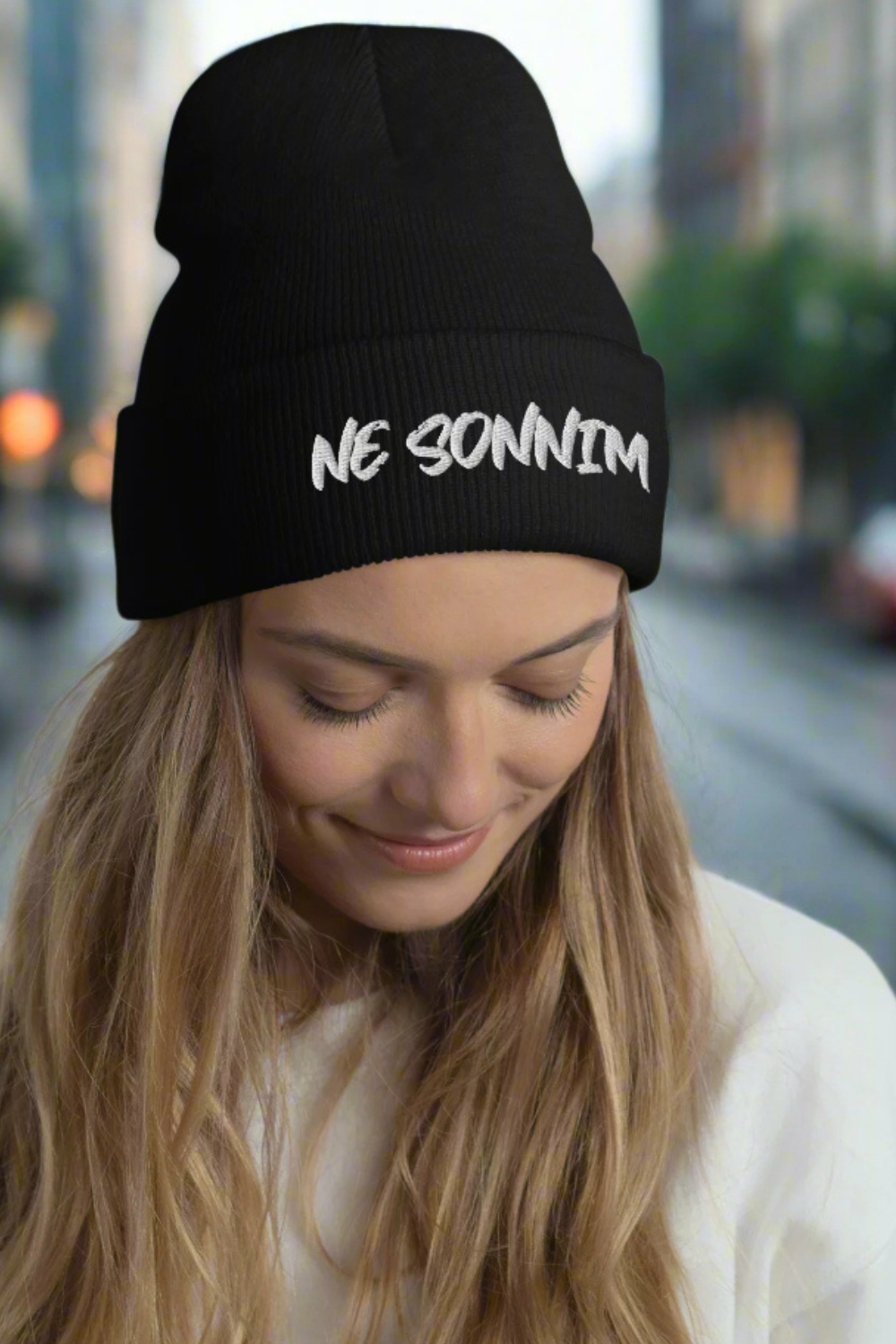 Ne Sonnim Embroidered Cuffed Beanie