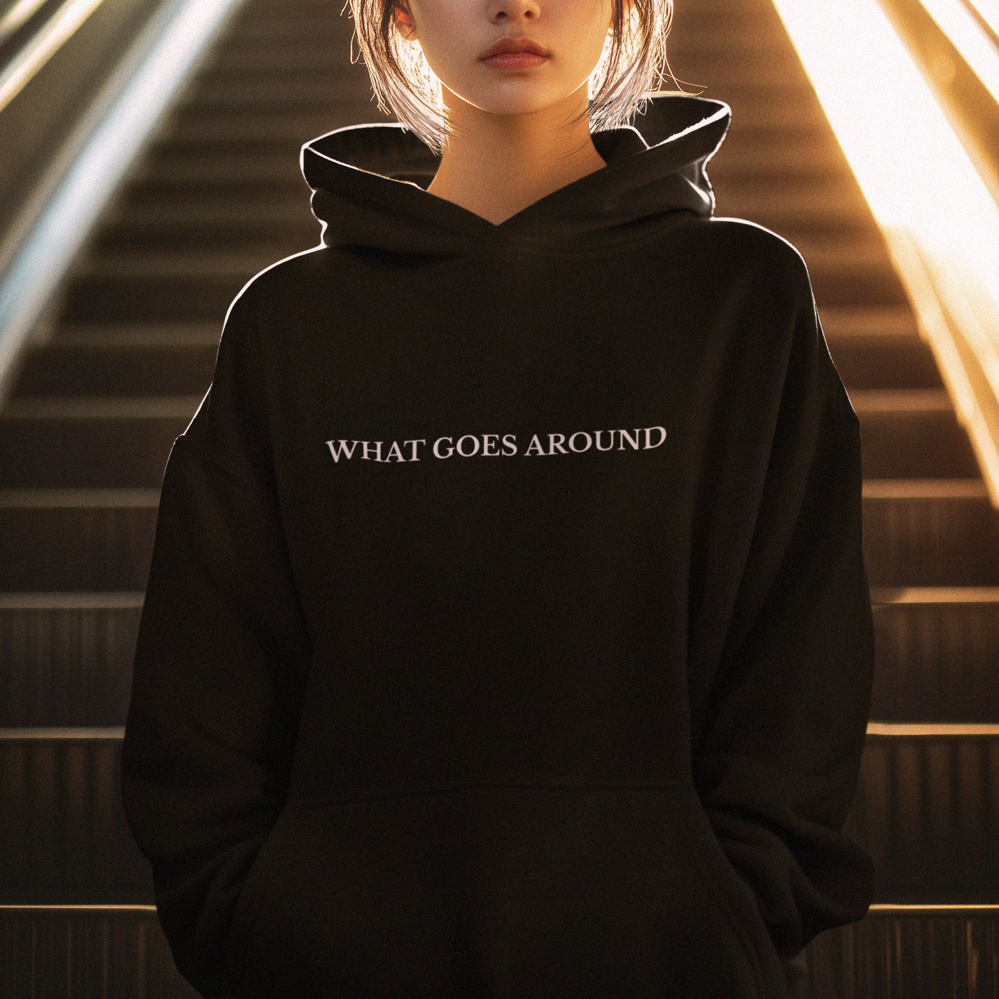 What Goes Around Hoodie – Karma Drop: Shadow