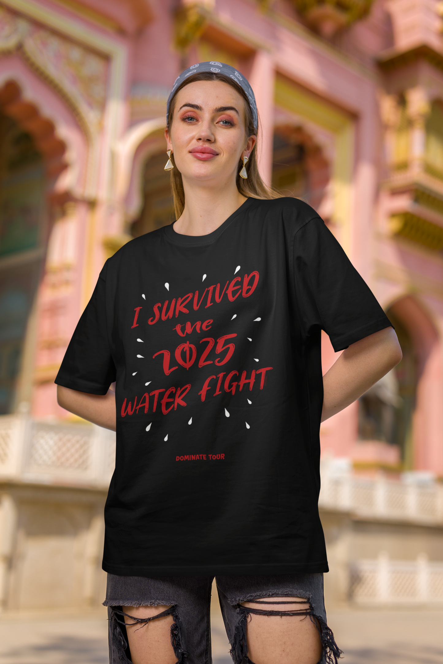 “I Survived the 2025 Water Fight” Oversized Tee