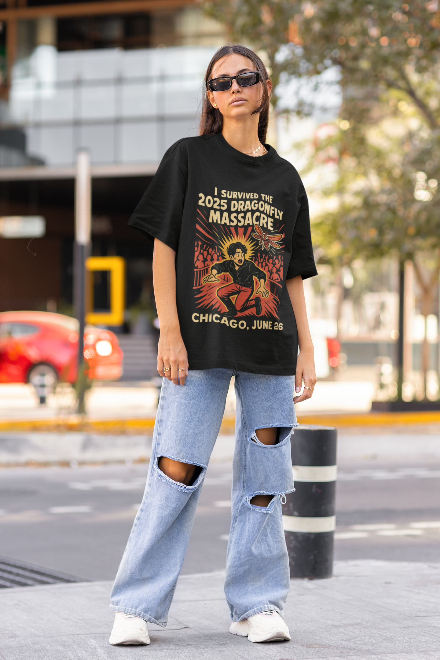 “I Survived the 2025 Dragonfly Massacre” Tee – Chicago Edition